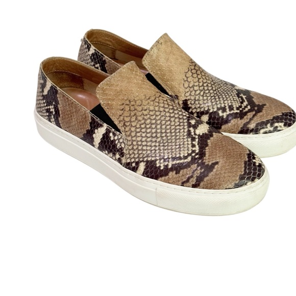 Aquatalia Orillla Snake Embossed Leather Slip On Sneaker Size 8 - Picture 1 of 15